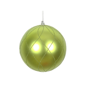 Noelle Ball Ornament 8" Set of 2 Lime