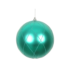 Noelle Ball Ornament 6" Set of 3 Teal