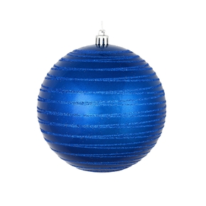 Orb Ball Ornament 4" Set of 4 Blue