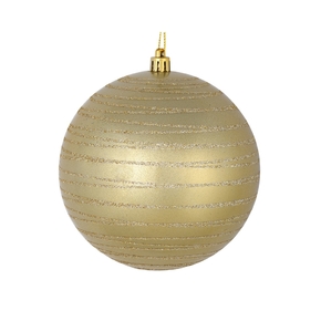 Orb Ball Ornament 6" Set of 3 Champagne