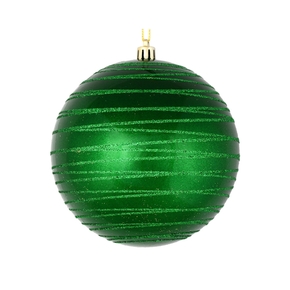 Orb Ball Ornament 4" Set of 4 Green
