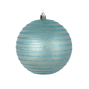 Orb Ball Ornament 4" Set of 4 Ice Blue