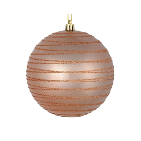 Orb Ball Ornament 6" Set of 3 Rose Gold