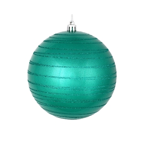Orb Ball Ornament 4" Set of 4 Teal