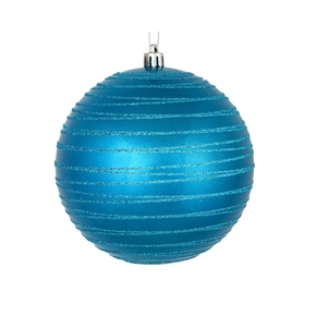 Orb Ball Ornament 4" Set of 4 Turquoise