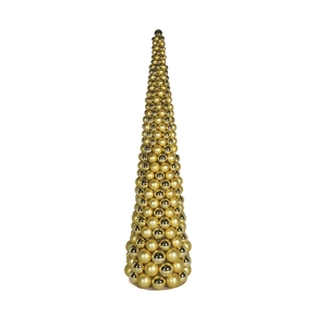 3' Ornament Cone Tree Gold