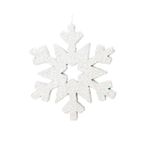 Outdoor Glitter Snowflake 12" White