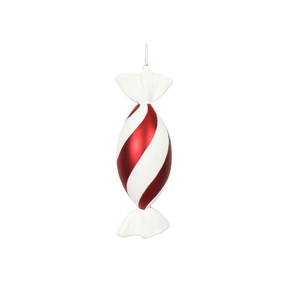 Delice Striped Candy Ornament 12" Set of 2 Peppermint