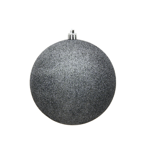Pewter Ball Ornaments 3" Glitter Set of 12