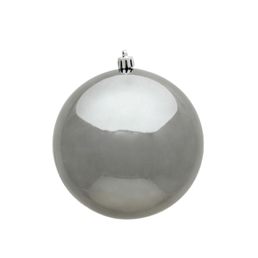 Pewter Ball Ornaments 6" Shiny Set of 4