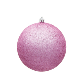 Pink Ball Ornaments 6" Glitter Set of 4