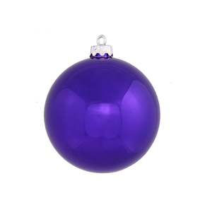 Purple Ball Ornaments 12" Shiny Set of 2