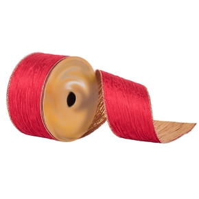Crushed Velvet Ribbon 2.5" Red