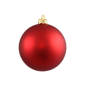 Red Ball Ornaments 12" Matte Set of 2