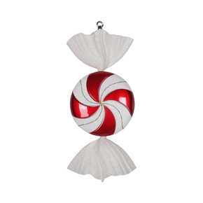 Red Swirl Peppermint Ornament 18.5" Set of 2