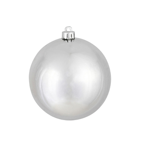 Silver Ball Ornaments 3" Shiny Set of 12