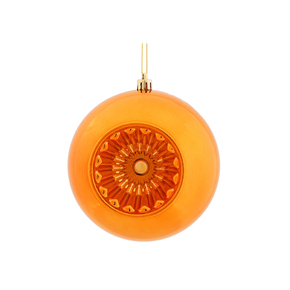 Solaris Ball Ornament 4.75" Set of 4 Orange
