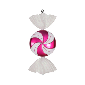 Bonbon Ornament 18.5" Set of 2 Hot Pink Swirl