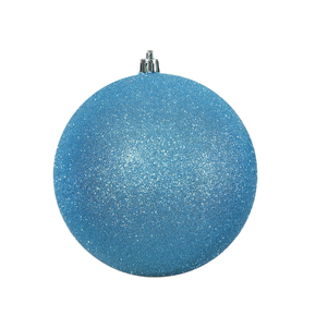 Turquoise Ball Ornaments 3" Glitter Set of 12