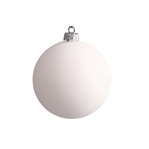 White Ball Ornaments 3" Matte Set of 12