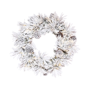 Winter Pine Wreath LED 24"