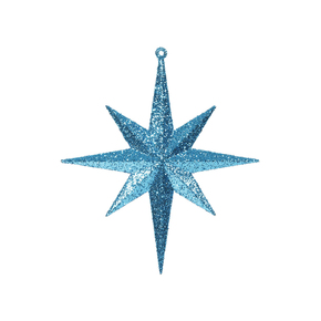 Large Christmas Glitter Star 15.75" Set of 2 Teal