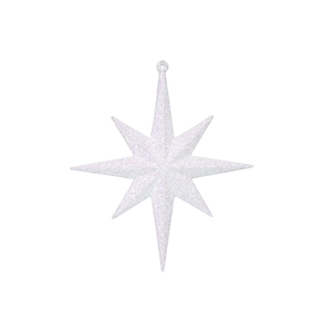 Small Christmas Glitter Star 8" Set of 4 White